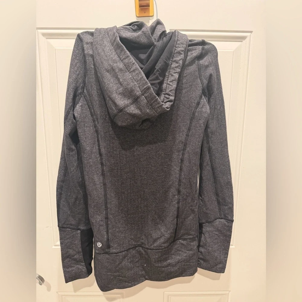 Lululemon Athletica Womens Stride Heather Herringbone Hooded Jacket Black Size 2